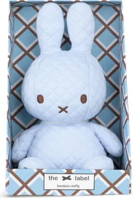 Produktbild von Miffy the X Label Bonbon Miffy Blue Kuscheltier Bon Ton Toys sitzend 23 cm
