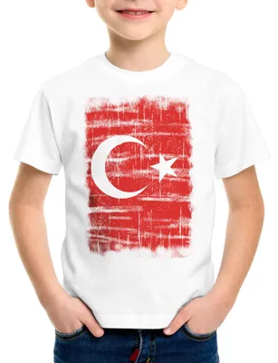 Produktbild von BaumwolleCloud Türkei Vintage Flagge Kinder T-Shirt EM WM Olympia
