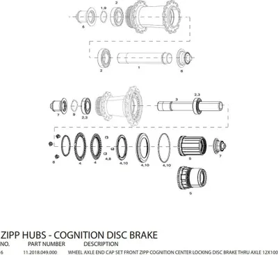 Produktbild von Zipp Endkappen Für Cognition Disc Vorderradnaben Schwarz 12 x 100 mm Schwarz 12 x 100 mm