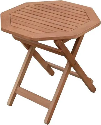 Obrázek produktu pro Dřevěný stolek v eukalyptovém designu, 50 x 50 cm, olejovaný, zahradní stolička