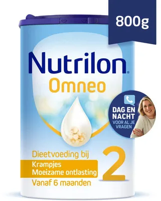 Imagen del producto de Nutrilon Omneo 2 leche de continuación en polvo 800g para bebés a partir de 6 meses, con prebióticos y Omega-3