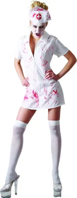 Produktbild von Blutiges Krankenschwestern Halloween Kostüm für Damen M / L