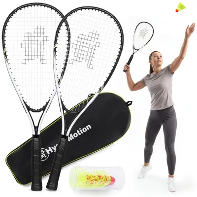 Zdjęcie produktu dla HyperMotion HYP114 BDM SPEED - zestaw do speed badmintona, 2 rakiety, 5 lotek, torba transportowa, crossminton bez siatki