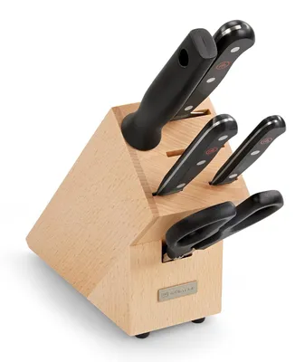 Messerblock-Set mit 5 Teilen – Kochmesser, Gemüsemesser, Stahl, Schere