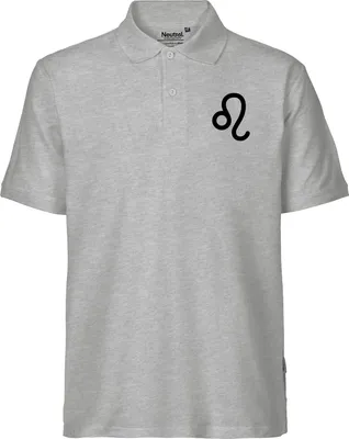 Produktbild von Huuraa Herren Polo Shirt Löwe Sternzeichen Zeichen S Sport Grey Bio Baumwolle Fairtrade Poloshirt Geschenkidee