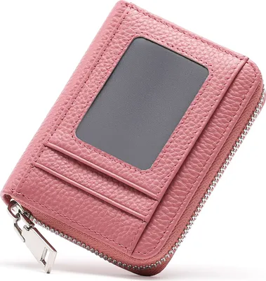Productafbeelding van INF RFID-blokkerende lederen kaarthouder met accordeonontwerp Roze