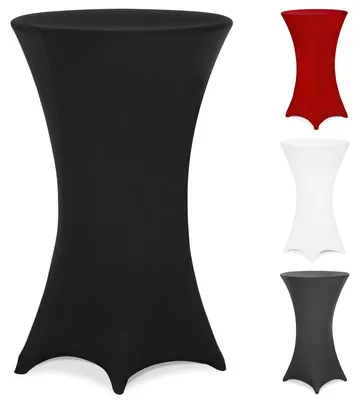 Produktbild von DETEX® Stehtisch Hussen 60-65cm Stretch Verstärkter Fußbereich Party Hochzeit Waschbar Weiß Schwarz Anthrazit Bordeaux Überzug