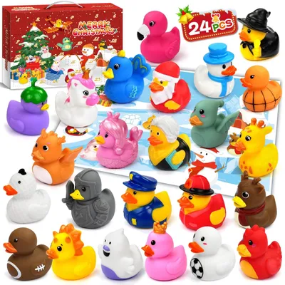 Produktbild von Adventskalender mit Gummientchen – 24 Überraschungen für Kinder