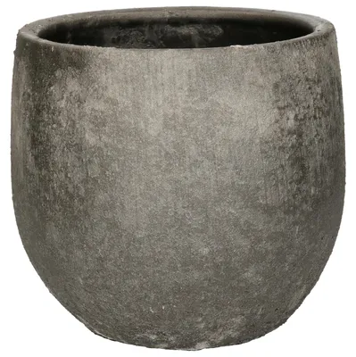 Produktbild von DK Design Blumentopf Maya - rund - verwittert anthrazit - 16x18cm