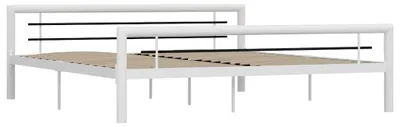 Productafbeelding van vidaXL Bedframe, wit en zwart, metaal, 180x200 cm