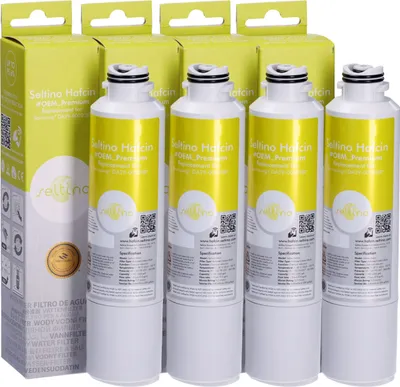 A set of four Seltino Hafcin water filters in their packaging.
