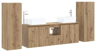 Produktbild von vidaXL Badezimmermöbel-Set 5 Stk. Artisan-Eiche 33 x 34,5 x 100 cm