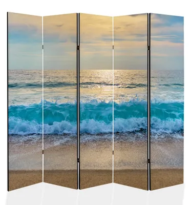 Produktbild von framed concept - Paravent Raumteiler Holz 225x172 cm, 5-teilig einseitig, Sichtschutzwand