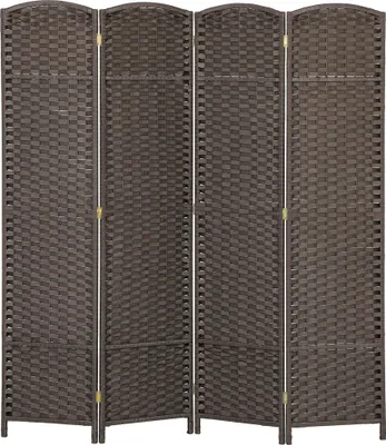 Produktbild von 4-teiliger faltbarer Raumteiler, Sichtschutz-Wand für Wohnzimmer, Schlafzimmer & Homeoffice in Braun