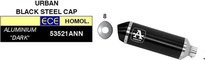 Immagine prodotto di Marmitta slip-on ARROW urban alluminio scuro con fondello dark per Yamaha Tricity 125