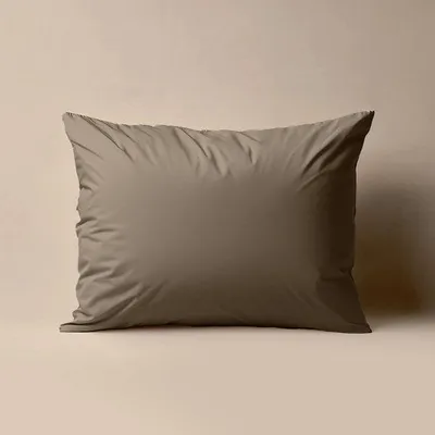 Imagen del producto de Juego de 2 fundas de cojín Unyqoos® Zelesta Deluxe, tamaño 60 x 70 cm, 100% algodón percal, color taupé y crema, con cremallera interior