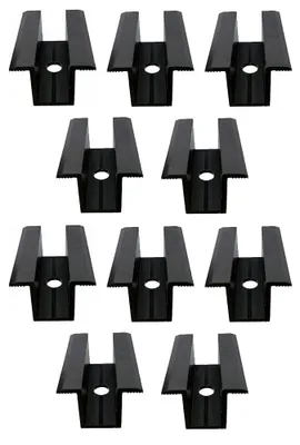 10x PV-Mittelklemme, schwarz, für alle Rahmenhöhen, Solarmodulhalter