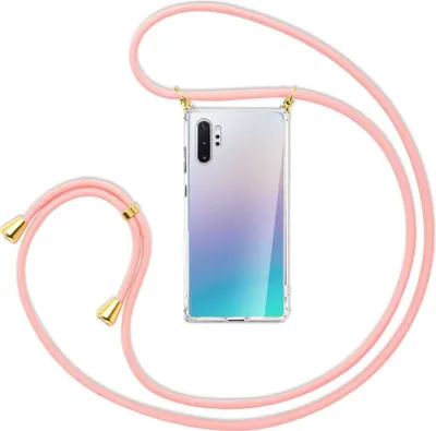 Produktbild von Handykette Backcover-Schutzhülle mit Band (Metall goldfarben) für Samsung Galaxy Note 10 Plus - rosa