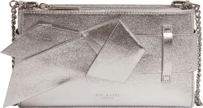 Produktbild von Ted Baker Umhängetasche Jimmah Soft PolyurethanBow Clutch Bag Silver - Col silberfarben