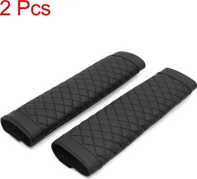 Image de 2pc noir simili cuir Ceinture sécurité Épaulières couverture couvre Auto