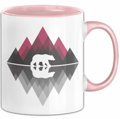 Produktbild von Bär Tier Liebhaber Tasse Becher Geschenk Lustige Geschenkidee Spruch (Rosa)