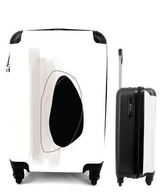 Produktbild von MuchoWow® Koffer Handgepäck Trolley Rollkoffer Kleine Reisekoffer mit 4 Rollen - Schwarz - Farbe - Pastell - Cabin Size < 55x40x23 cm & 55x40x20 cm - Fotokoffer - Kabinenkoffer - Boardgepäck - Reise-Box - Reisekoffer - Reisegepäck - Koffer mit Bild - Trolley für Kinder
