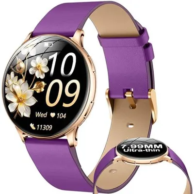 Produktbild von Smartwatch Damen mit Telefonfunktion Sportuhr Armbanduhr: 1,32" AMOLED Rund Smart watch mit Pulsuhr Schlafmonitor Schrittzähler Uhren mit 100+ Sportmodi Wasserdicht Fitness Uhr Kompatibel iOS Android