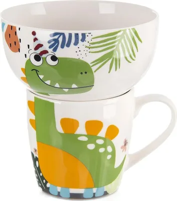 Image de Porcelaine Enfants Set : Dinosaure Tasse & Bol