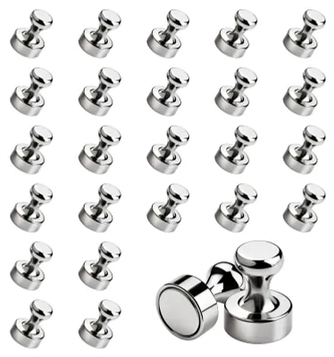 Productafbeelding van Set met 24 extra sterke neodymiummagneten, kleine magneten van 12 x 16 mm, geschikt voor magnetische borden, prikborden en whiteboards.