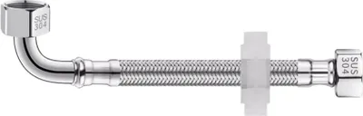 Immagine prodotto di INF Tubo flessibile angolato 20cm, attacco 304, per lavabo, WC, 1 pezzo S