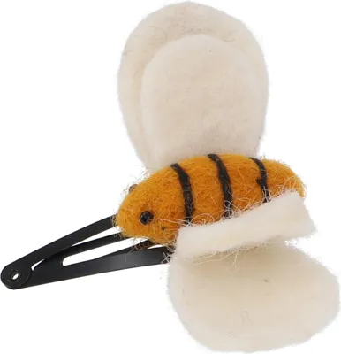 Produktbild von Filz Haarspange, 1 Paar Filzhaarspangen - Bienchen, Weiß, Haarspangen, Haarschmuck