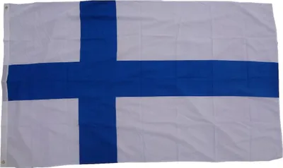 Obrázok produktu pre Vlajka Fínsko 90 x 150 cm vlajka s 2 očkami 100g/m² hmotnosť tkaniny zdvíhacia vlajka na stožiar