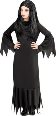 Produktbild von Gothic-Dame Kinderkostüm Halloweenkostüm schwarz - 128 (5-7 Jahre)