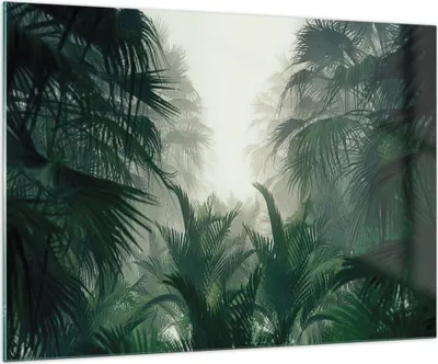 Produktbild von Bilder auf glas - Einteilig - Dschungel Blätter Palmen - 100x70cm - Glasbilder - Wandbilder - Bilder - zum Aufhängen bereit - Wanddekoration aus Glas - Glas Bilder - Wandbild auf Glas - GAA100x70-4504