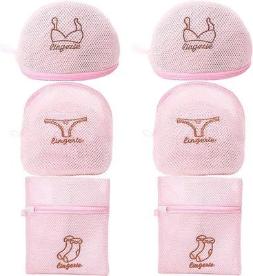 Produktbild von Famanu Waschsack Set - 6 Stück (2x BH, 2x Lingerie, 2x Socken) - Rosa