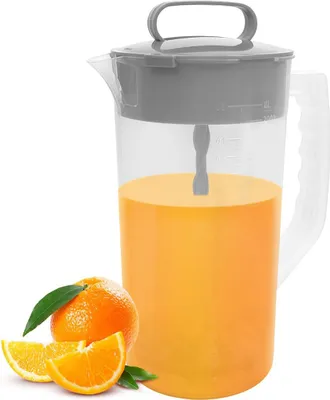 Produktbild von Mischkanne aus Kunststoff, 1,9 l, mit Deckel und Rührstab – perfekt für Shakes, Saft und Milchgetränke