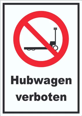 Produktbild von Aufkleber Hubwagen verboten A5 (148x210mm)