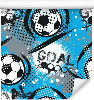 Produktbild von 10m VLIES TAPETE Rolle Kinderzimmer Sport Fußball Kugeln Punkte Motiv XXL