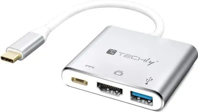 Image de Techly USB 3.1 Konverter USB-C M auf USB F, HDMI F, USB-C F