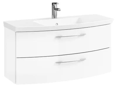 Produktbild von Pelipal Badmöbel-Set Cassca Sprint BxHxT 101 x 48 x 46,2 cm Frontfarbe weiß mit Waschtisch Mineralmarmor SET-015-001