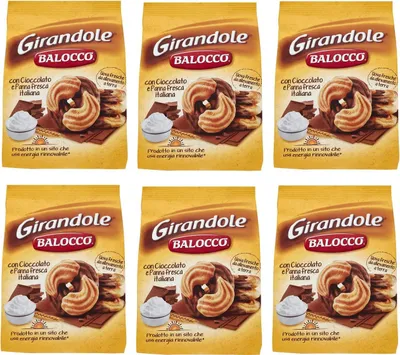 Produktbild von 6x Balocco Girandole kekse mit Schokolade und Sahne 350g biscuits cookies