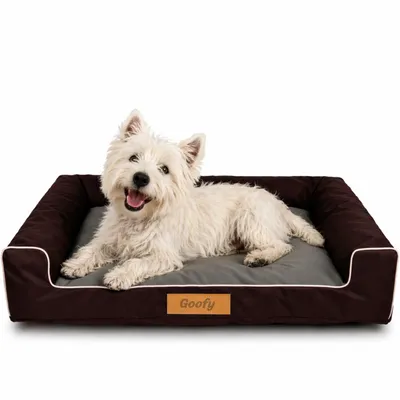 Produktbild von Großes Hundebett Hundesofa Hundekissen Hundekörbchen  Waschbar - Farbe Braun - Hundematte Größe XL - 100x65 cm