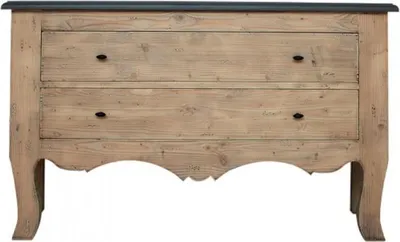 Produktbild von Casa Padrino Luxus Landhausstil Massivholz Kommode mit 2 Schubladen Naturfarben / Grau 130 x 40 x H. 80 cm - Landhausstil Möbel - Luxus Qualität