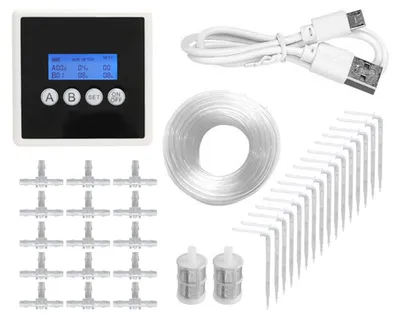 Tropfbewässerungsset mit Doppelpumpe für 15 Pflanzen