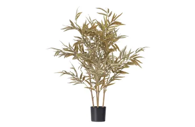 Obrázok produktu pre WOOOD Umelá bambusová rastlina, veľkosť: 120 cm - Dekoratívny umelý stromček, vhodný do obývačky, spálne alebo ako dekorácia