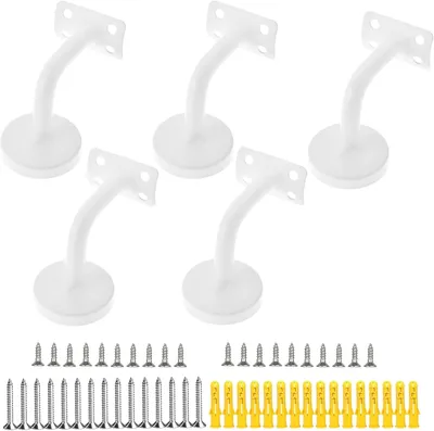 Imagen del producto de Soportes para barandilla de acero inoxidable, juego de 5 unidades, para montaje en pared, ideales para barandillas de escaleras