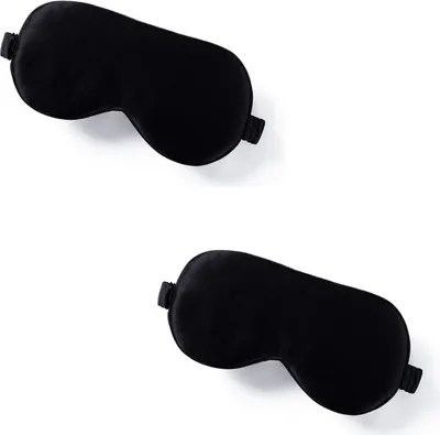 Image de INF Masque de nuit en soie de mûrier, pack de 2 Le noir