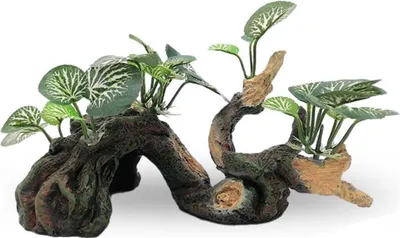 Produktbild von INF Reptilien Versteck: Grüne Harz Felsenhöhle für Terrarium Dekoration
