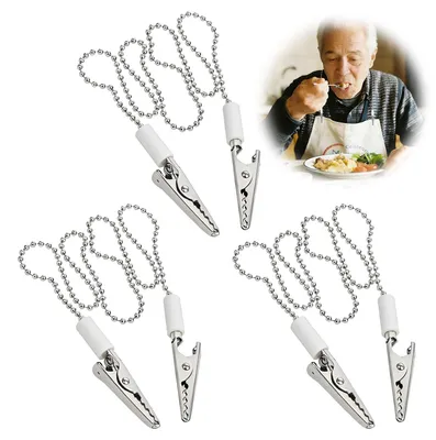 Serviettenkette 3er Set, Edelstahl, 48 cm, für Senioren und Erwachsene