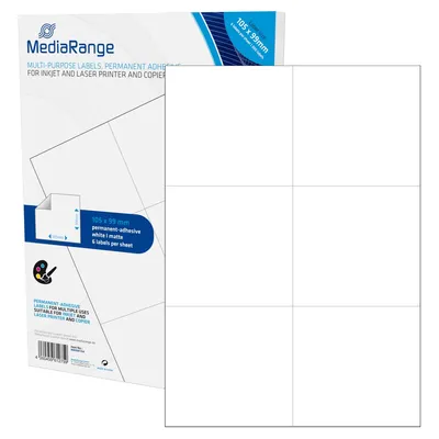 Produktbild von MediaRange Etiketten 105x99mm  300 St. stark haftend  weiß